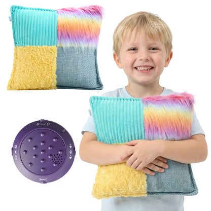 Special Supplies Vibrating Pillow Sensory Pressure Activated Calm for Kids and Adults, 13” Plush Soft Cover with Multi Textured Therapy Stimulation Bumps -3 Vibration Modes, Music & Voice Recording