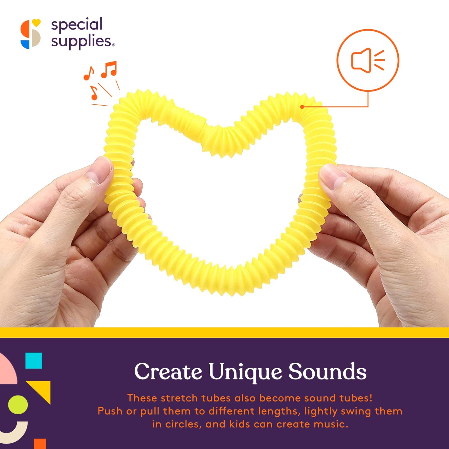 Special Supplies 12-Pack MINI Fun Pull and Pop Tubes for Kids Stretch, Bend, Build, and Connect Toy, Provide Tactile and Auditory Sensory Play, Colorful, Heavy-Duty Plastic (Primary)