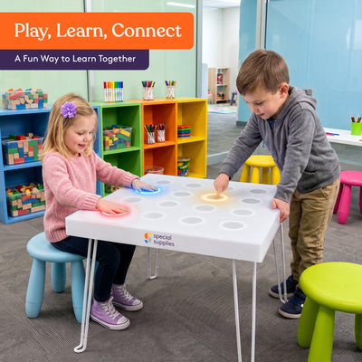 Special Supplies LED Light‑Up Table Set – Color Changing Glow Furniture, Mood Lighting, RGB LED Table for Sensory Play, Home and School