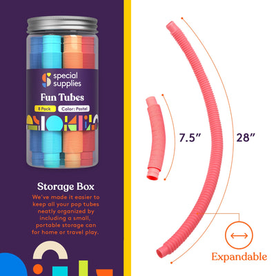 Pop Tubes (Multi-Color): 8 Pack