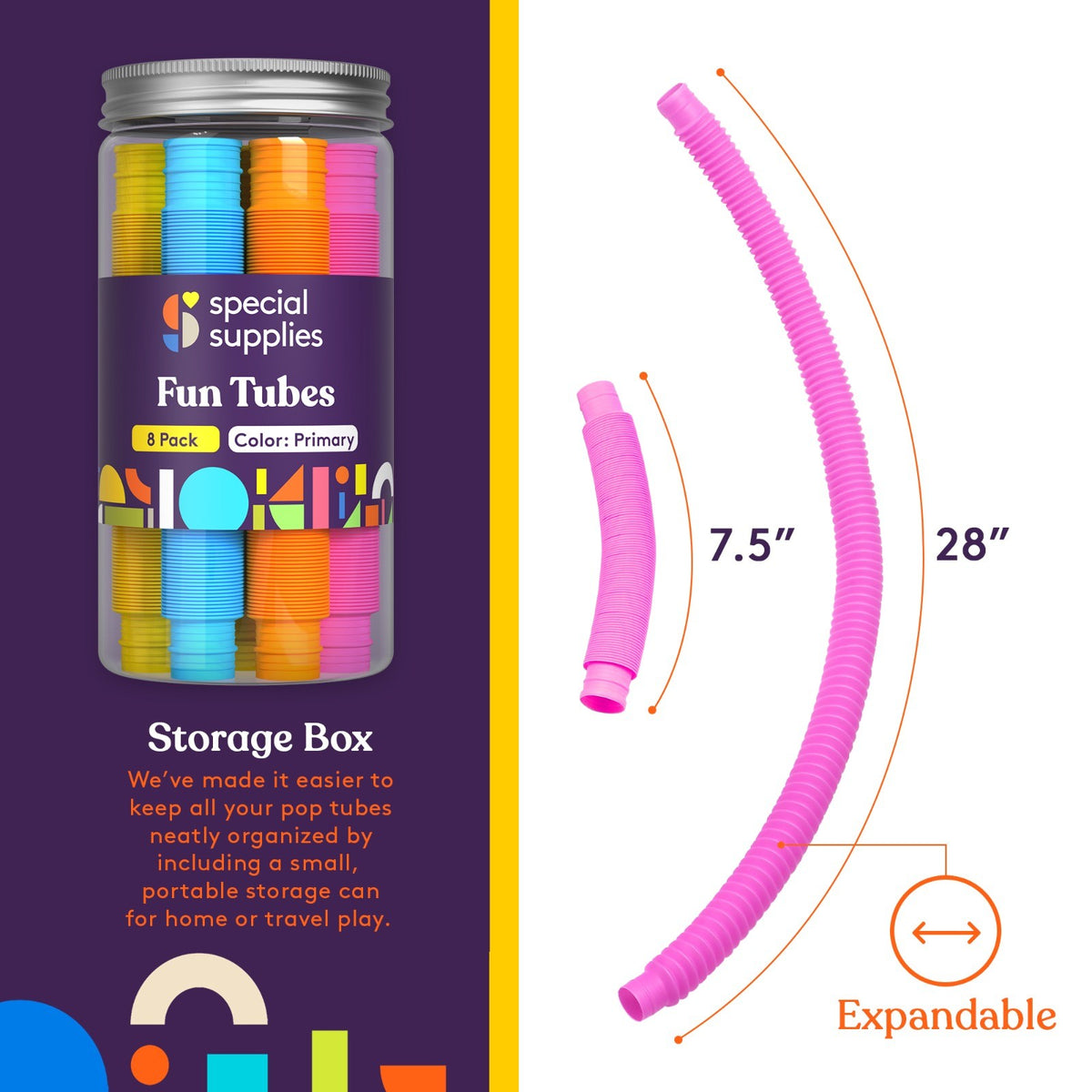 Pop Tubes Instrument Pop Tubes (Multi-Color): 8 Pack โ Special Supplies
