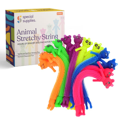 Colorful Sensory Fidget Animal Stretchy String ( Set of 12)
