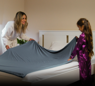 Sensory Bed Sheet for Kids Compression Alternative to Weighted Blankets - Gray