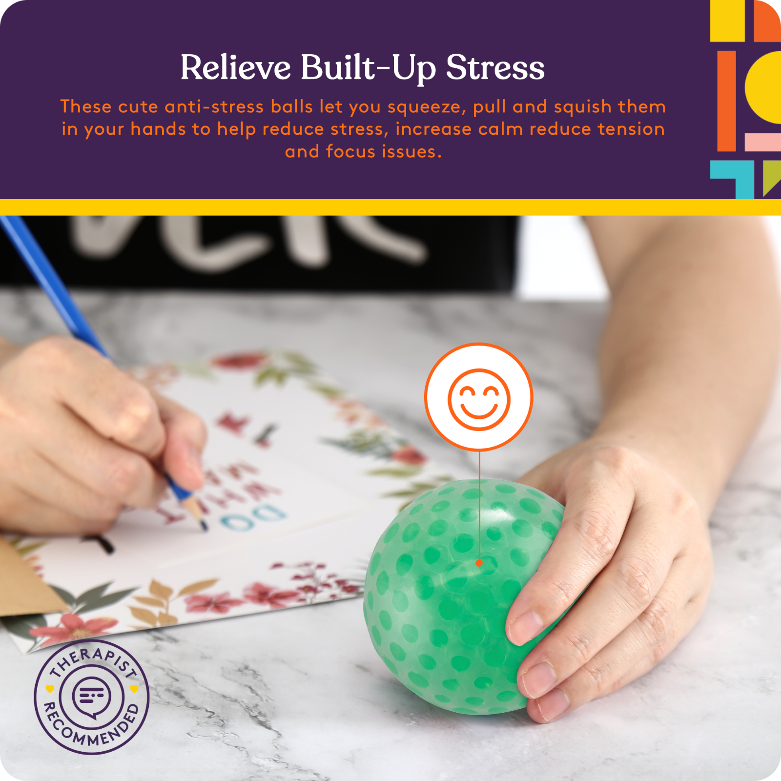 Water Beads Stress Ball (Multi- Color): 12 Pack