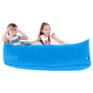 Inflatable HugBoat - Calming Cozy Boat Deep Pressure, Soft Vinyl, Blue 60"