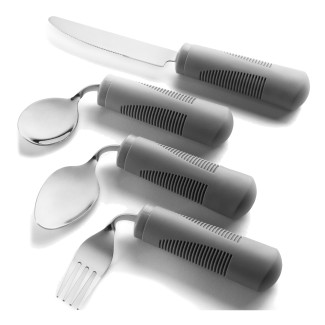 Adaptive Utensils - Weighted and Bendable 6 oz. Arthritis Aid Silverware - Easy Grip for Shaking, Elderly & Trembling Hands - Stainless Steel Spoons, Fork & Knife