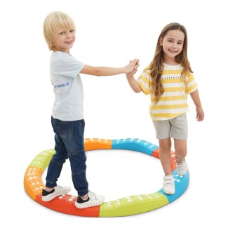 Colored Wavy Circle Balance Beams Stepping Stones for Kids, 8 Pc. Set