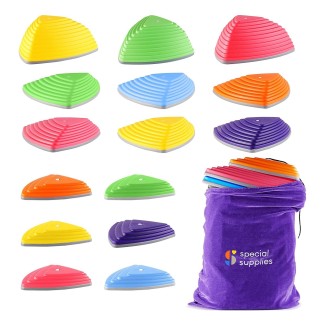 Stepping Balance Stones for Kids in Primary Colors by Special Supplies - 15 Piece Set