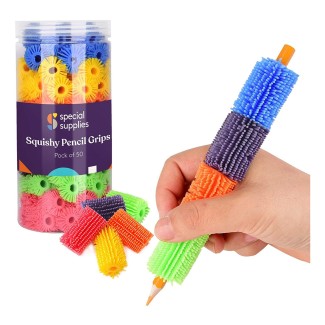 Squishy Pencil Grips for Kids and Adults - Pack of 50