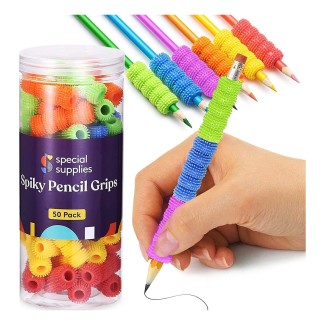 Spiky Pencil Grips for Kids and Adults - 50 Pack