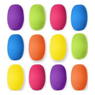 Pencil Grips Egg for Kids and Adults (12-Pack) Colorful, Cushioned Holders for Handwriting, Drawing, Coloring | Ergonomic Right or Left-Handed Use