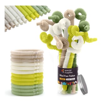 Special Supplies 12-Pack MINI Fun Pull and Pop Tubes for Kids Stretch, Bend, Build, and Connect Toy, Provide Tactile and Auditory Sensory Play, Colorful, Heavy-Duty Plastic (Camo)
