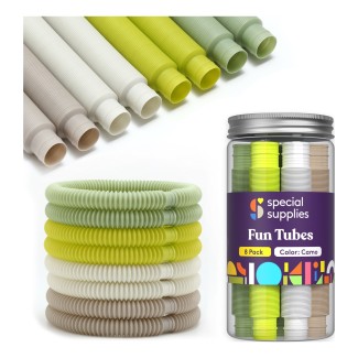 Special Supplies 8-Pack Fun Pull and Pop Tubes for Kids Stretch, Bend, Build, and Connect Toy, Provide Tactile and Auditory Sensory Play, Colorful, Heavy-Duty Plastic (Camo)