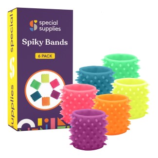 Special Supplies Sensory Fuzzy Band Bracelets for Kids, 6 Pack, Flexible and Stretchy Wearable Sensory Toys, Tactile Silicone Squiggly Touch, Bright and Colorful Wristbands