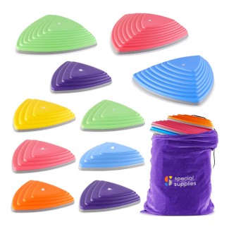 Stepping Balance Stones for Kids in Primary Colors by Special Supplies - 10 Piece Set