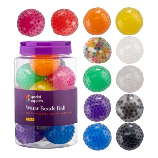 Special Supplies Squish Water Beads Stress Ball (12-Pack) Squeeze, Color Sensory Toy - Relieve Tension, Stress - Home, Travel and Office Use - Fun for Kids and Adults (Squishy)