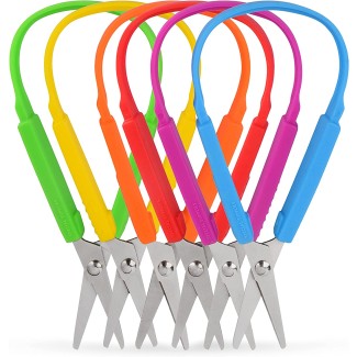 Mini Loop Scissors for Teens and Adults 5.5" Inches (6-Pack) 
