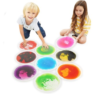 Circle Floor Liquid Tiles for Kids, Set of 9