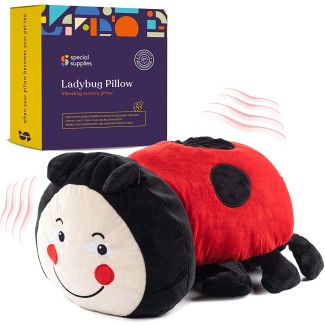 Special Supplies Ladybug Sensory Vibrating Pillow, Pressure Activated for Kids and Adults, Plush Minky Soft with Textured Therapy Stimulation Bumps