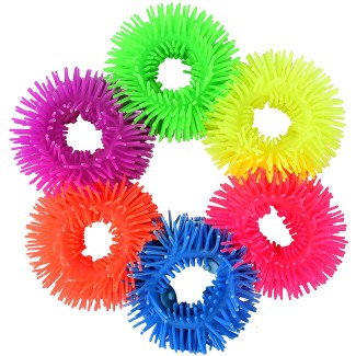 Squishy Fuzzy Band Bracelets for Kids, 6 Pack