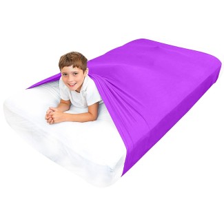 Sensory Bed Sheet for Kids Compression Alternative to Weighted Blankets - Purple