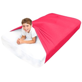 Sensory Bed Sheet for Kids Compression Alternative to Weighted Blankets - Red
