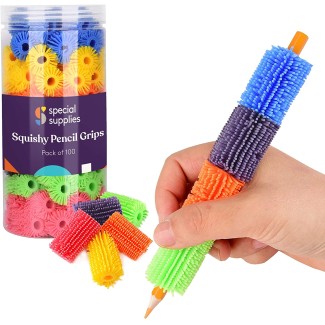 Squishy Pencil Grips for Kids and Adults - Pack of 100