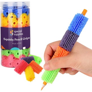 Squishy Pencil Grips for Kids and Adults - Pack of 50