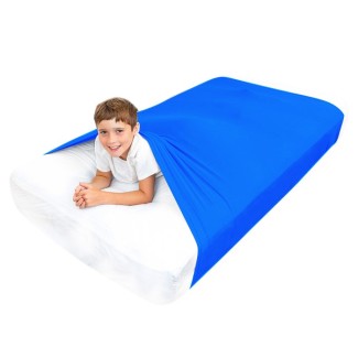 Sensory Bed Sheet for Kids Compression Alternative to Weighted Blankets - Blue