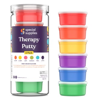 Therapy Putty - Resistive Hand Exercise Kit Set Of 6 Strengths 3oz Each