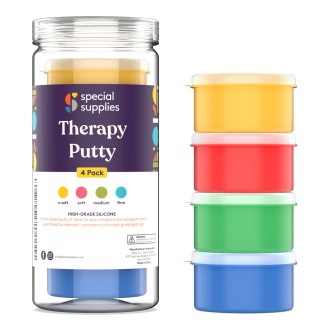 Therapy Putty - Resistive Hand Exercise Kit Set Of 4 Strengths 3oz Each