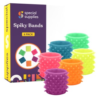 Special Supplies Sensory Fuzzy Band Bracelets for Kids, 6 Pack, Flexible and Stretchy Wearable Sensory Toys, Tactile Silicone Squiggly Touch, Bright and Colorful Wristbands