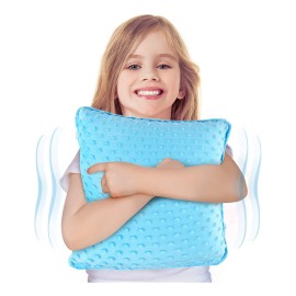 Vibrating Sensory Pillow for Kids and Adults, 12” x 12” Plush Velvet ...