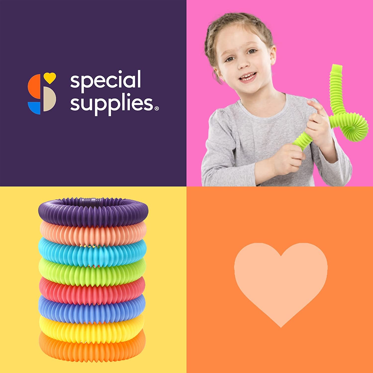  Special Supplies Fun Pull and Stretch Tubes for Kids - Pop,  Bend, Build, and Connect Toy, Provide Tactile and Auditory Sensory Play,  Colorful, Heavy-Duty Plastic (Camo-12) : Toys & Games