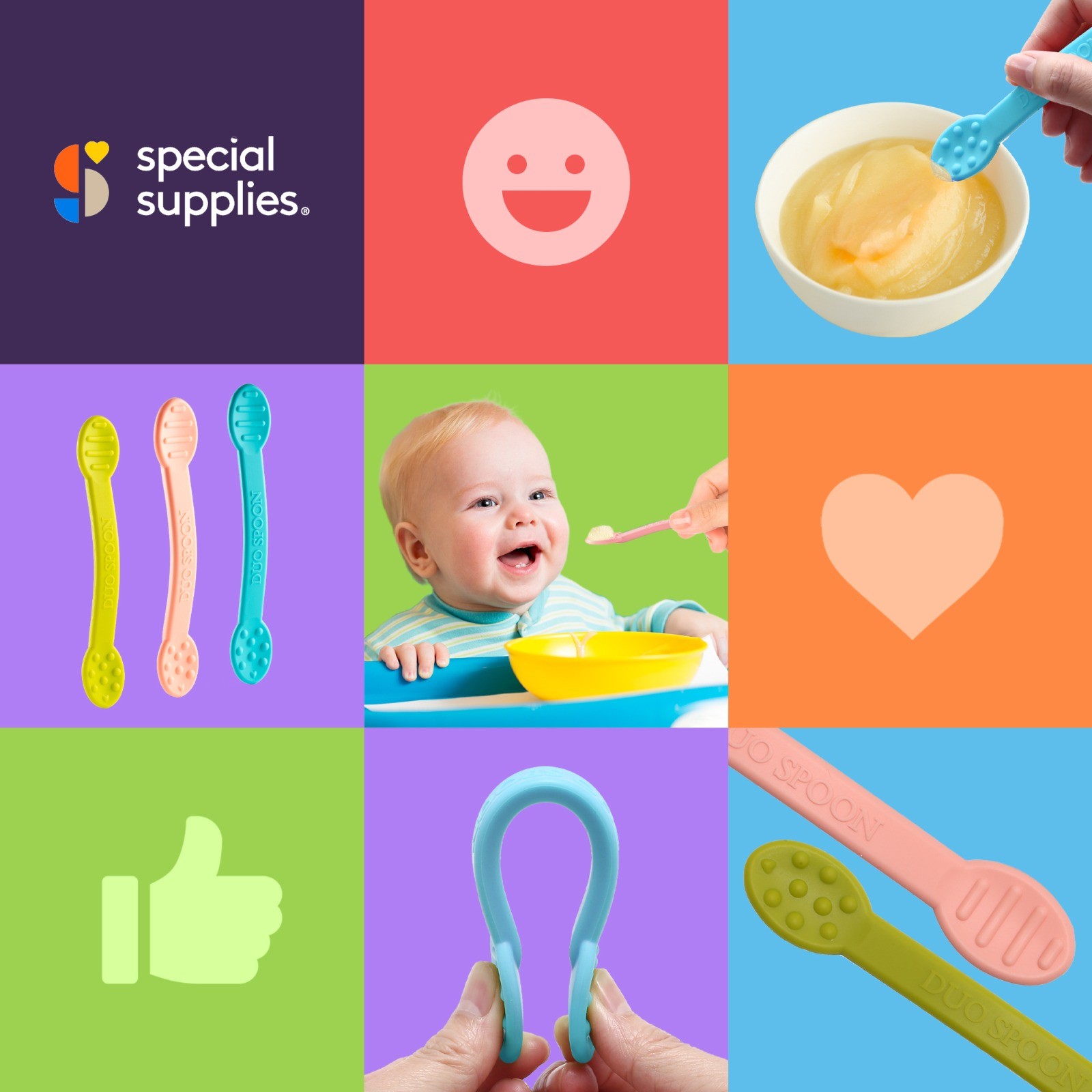Kizingo Spoon - Peach 2 pack - Right Handed – Colorado Baby