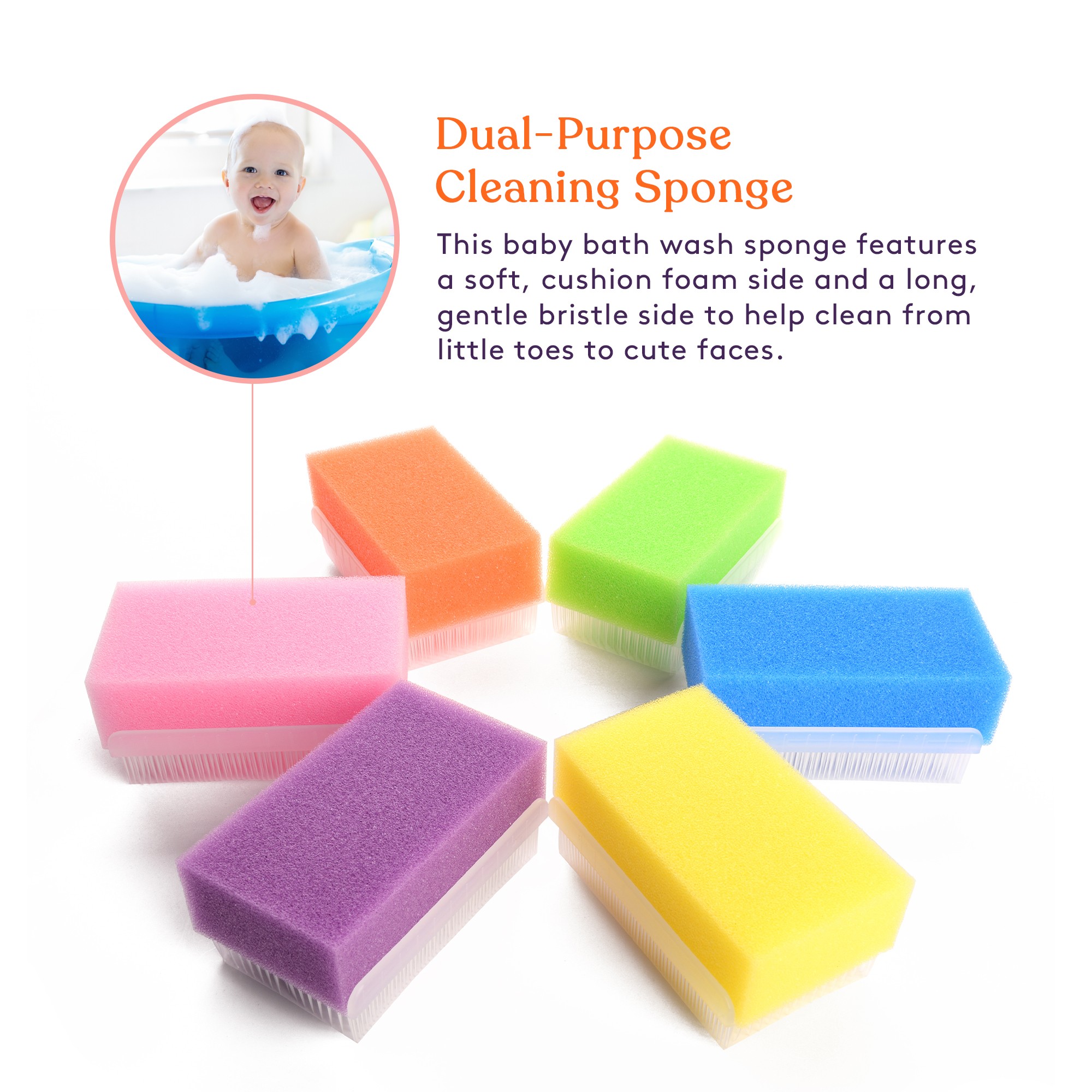 Baby Bath Sponge 6 Pack – Baby Sponge Super Soft for Bathing – Natural –  GREENET CLEANING