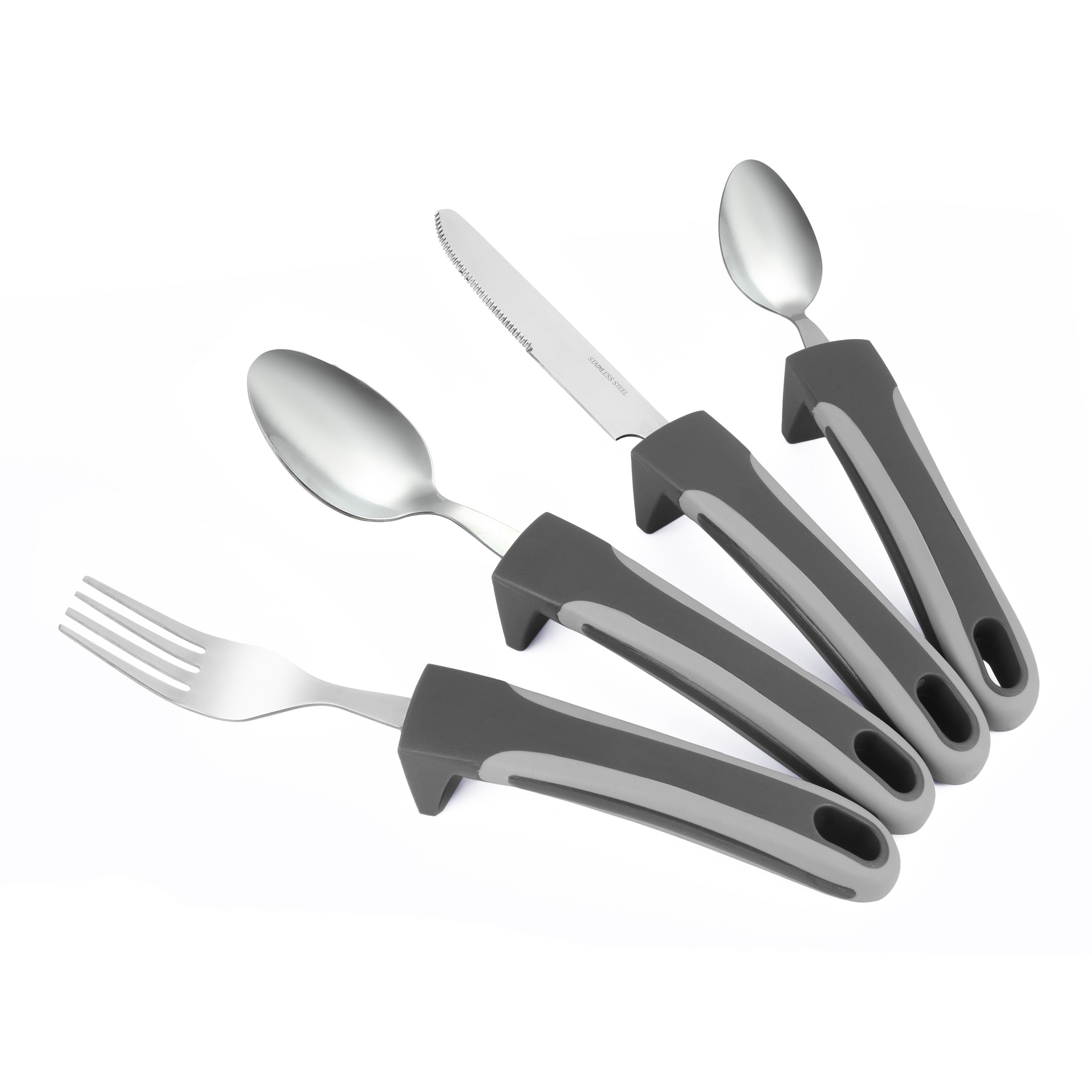 Adaptive Utensils - WEIGHTED 7 oz. Arthritis Aid Silverware - Easy Grip for  Shaking, Elderly & Trembling Hands - Stainless Steel Spoons, Fork & Knife